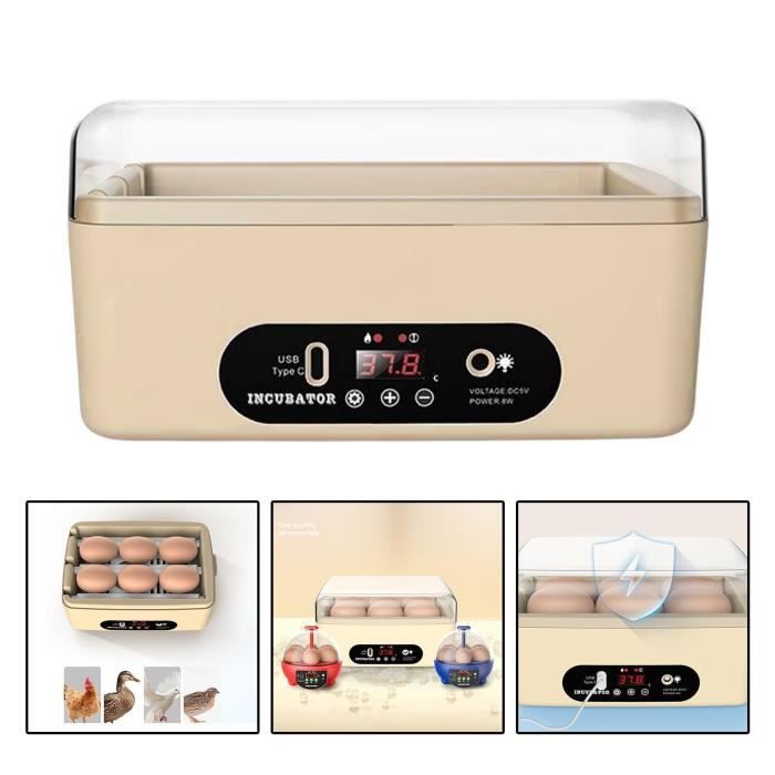 Couveuse Oeuf Automatique 6 Oeufs - Retournement automatique des œufs - montée en température stable et contrôle de la température