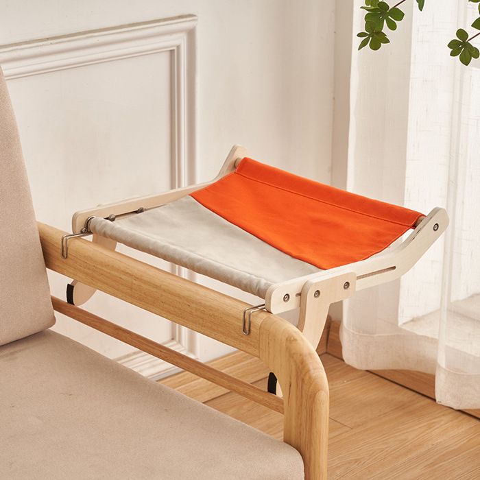 Hamac Suspendu pour Chat en Bois-Lit pour Chat à Accrocher sur FenêtreChaise ou RebordsDesign Confortable et Élégant-orange