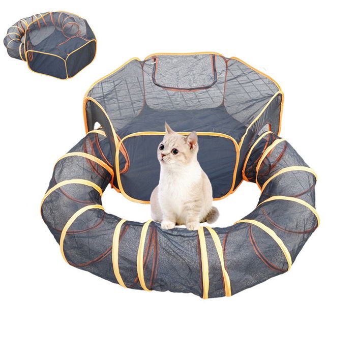 Grand tunnel pour animaux de compagnie parc pliable pour petits animaux enclos pour chat tunnel portable pour chiens et