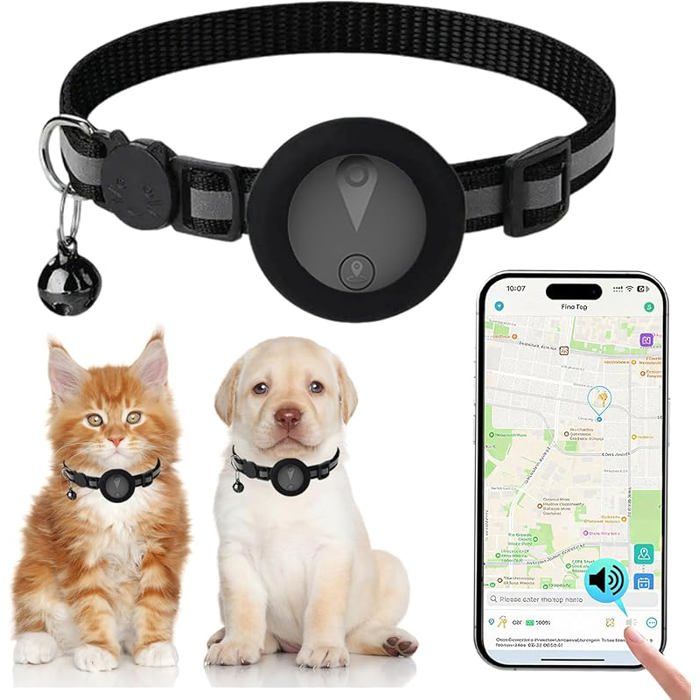 Collier GPS Chat Compatible avec iOS et Android GPS Chien Enregistrement des Trajets sur 7 Jours Collier GPS pour Chien Sui COLLIER