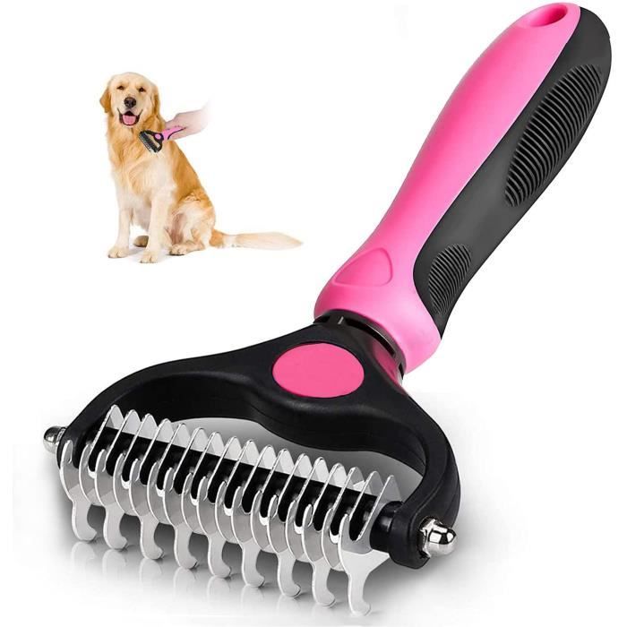 Brosse Chien Brosse Chat Peigne Déméloir Chien Professionnel et Brosse Chien Poil Long Râteau de Toilettage pour Chien et Chat