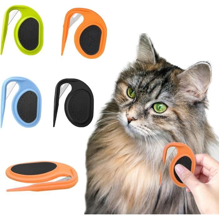 Peigne à Nouer - Amebleak - 4 PCS - Pour Chats - Coupe Noeud - Élimine les Enchevêtrements