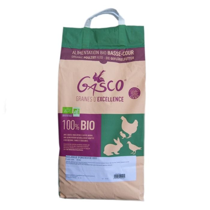 Gasco - Mélange de Graines Bio pour Poules Pondeuses - 8Kg