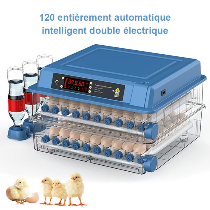 Couveuse Oeuf Automatique 120 Oeufs retournement automatique des œufs et une grande fenêtre dobservation.