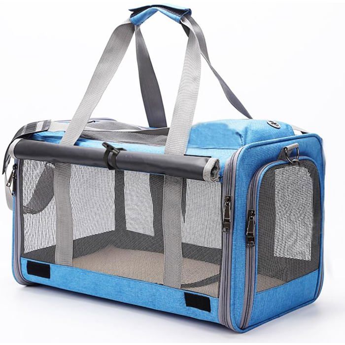 Sac pour animaux de compagnie - Sac de transport adapté aux petits chiens et chats équipé de deux poignées de sécurité.