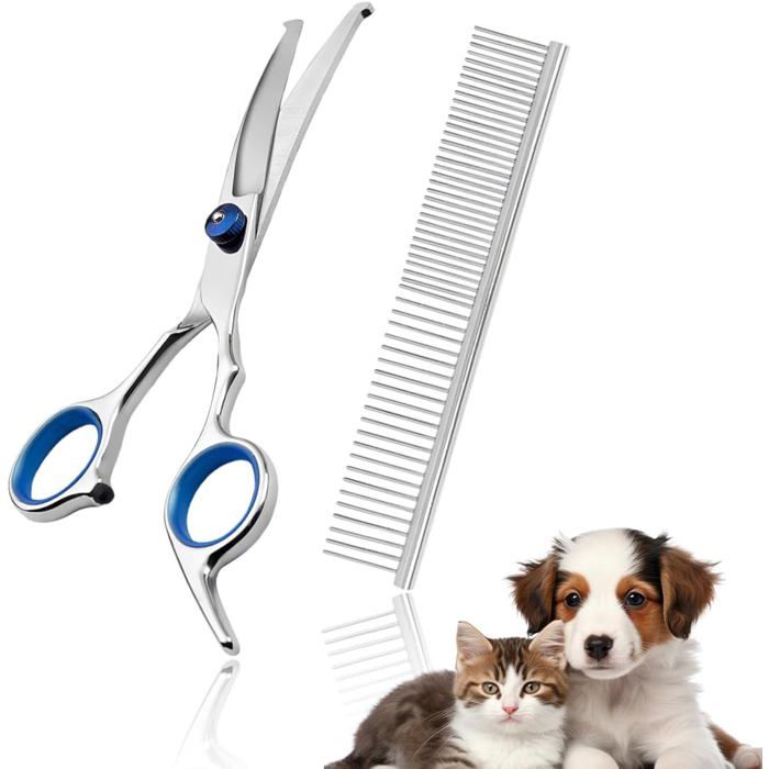 Ciseaux de toilettage pour chiens 1 tondeuse à poils danimaux1 peigne en acieroutils de toilettage pour chiens et chatsoutils