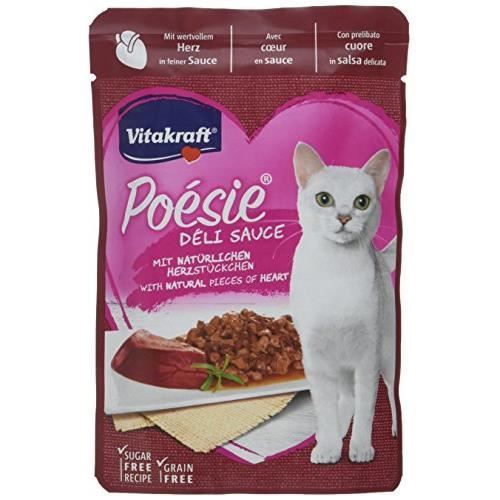 Nourriture humide pour chat - VITAKRAFT - Poésie Deli de sauce Pouch-Cœur - 23 x 85 g - Adulte - Moyen