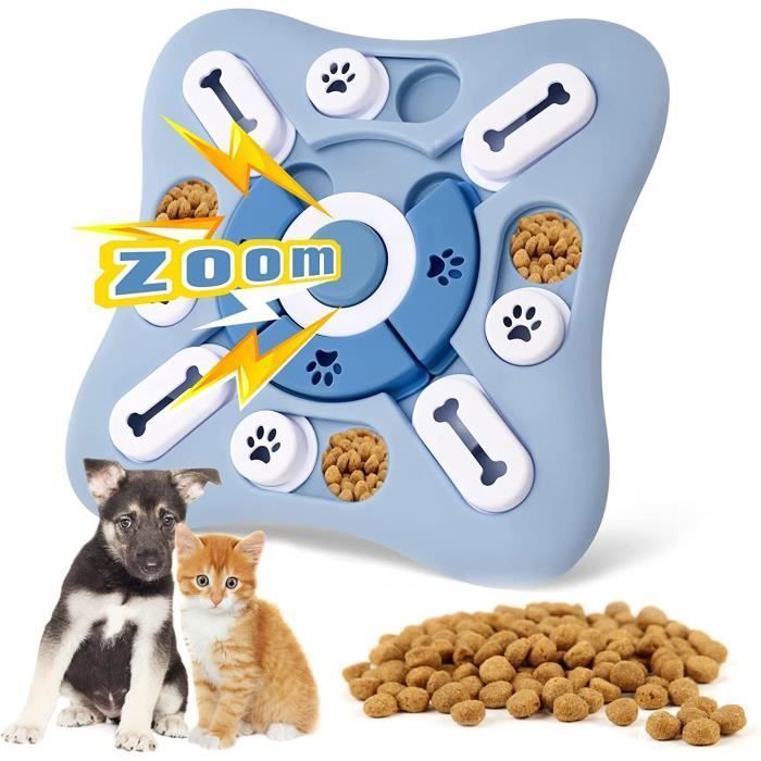 Jouet Chien Interactif  - HONTTOR - Puzzle Feeder - Bleu - Pour chien petit moyen et grand - Éducatif