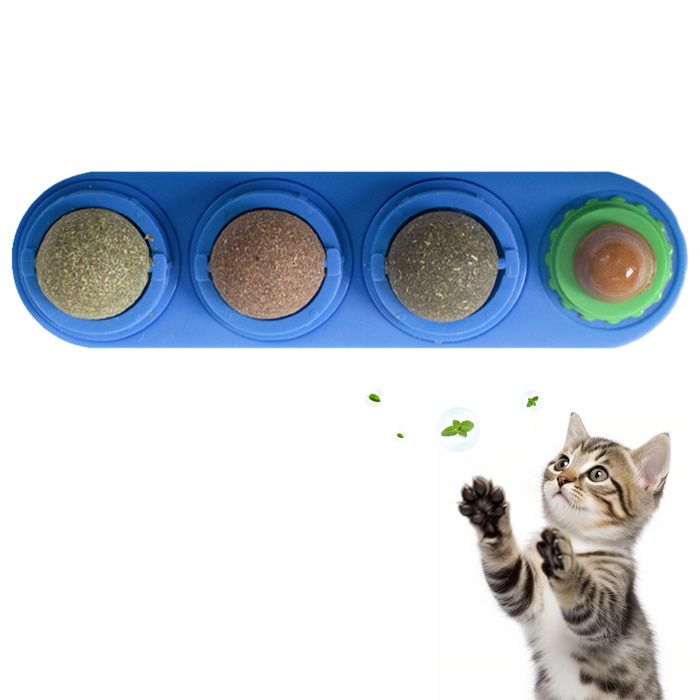 Boule dherbe à chat pour mur de chat boules de vigne argentée jouets comestibles jouets à mâcher sains et sans danger pour les