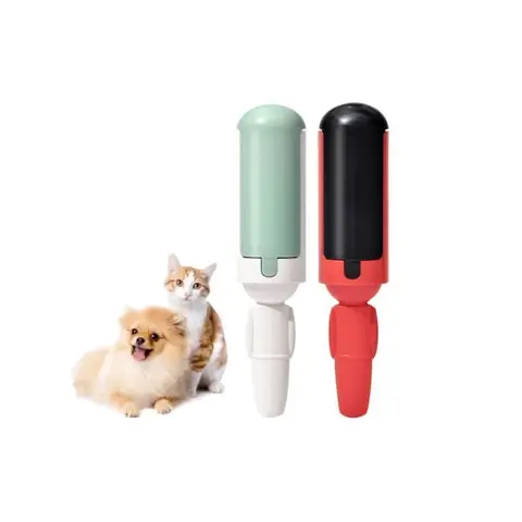 Brosse Adhésive pour Animaux Domestiques Rouleau Anti Poil Chat Brosse Ramasse Enlève Poils Magique Réutilisable pour Blanc+Rouge)