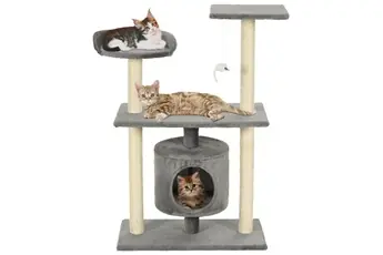 Arbre à chat avec griffoirs en sisal 95 cm Gris 170512