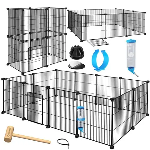 Enclos grillagé pour petits animaux - KESSER - XXL - Distance entre barreaux 15 cm - Système modulaire - Montage facile