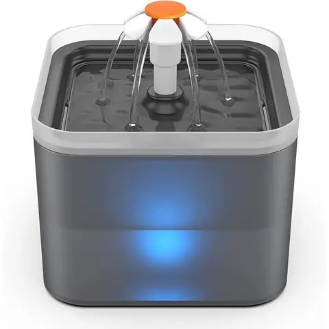 Distributeur deau - Fontaine à Eau pour Chat Chien 2 L - Silencieux - Filtre Remplaçable - Gris