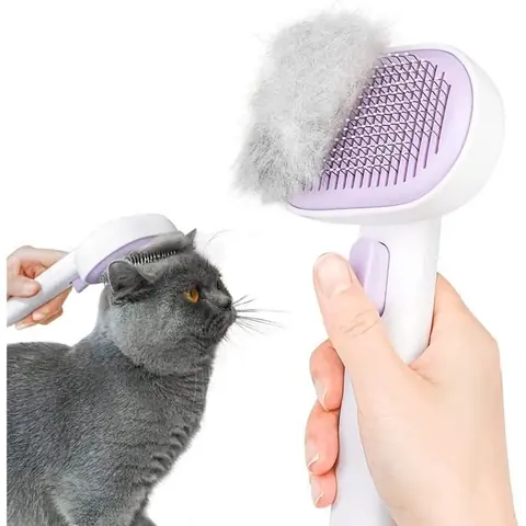 Brosse - Autonettoyante - Élimination des poils - Démêlage - Pour Chien et Chat