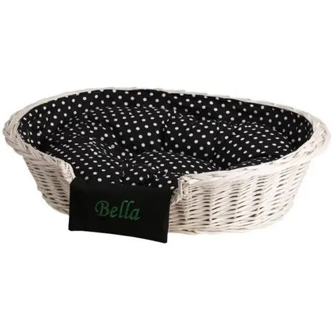 Corbeillepanier lit pour chien ou chat ovale avec broderie