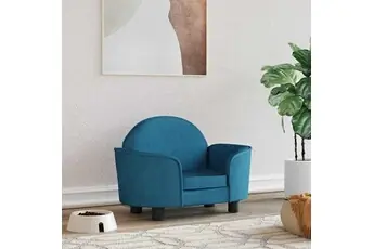 Lit pour Chien, Canapé pour Animaux de Compagnie avec Cadre en Bois, Panier pour Chiots Maison Intérieur, Bleu 171838