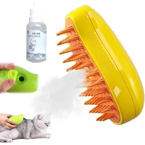 Brosse à vapeur - Cat steamy brush - 3 en 1 - Autonettoyante - Douce pour la peau