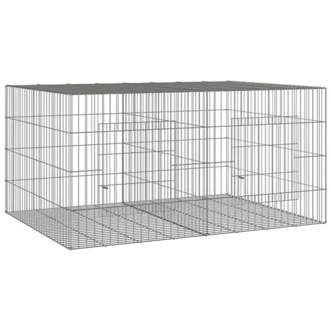 Cage à lapin - Viesurchoix - 110x79x54 cm - Fer galvanisé - Argenté - Extérieur