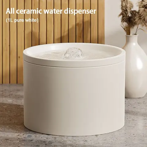 AMIS - FONTAINE A EAU - Fontaine céramique chat ultra silencieuse filtre automatique circulation eau - Blanc