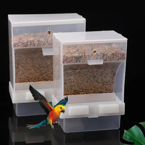 2PCS 450g Mangeoire pour Oiseaux en Cage Mangeoire Automatique pour Oiseaux Distributeur Automatique de Graines pour Oiseaux