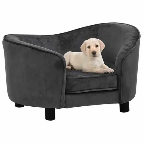 Canapé pour animal - vidaXL - Gris foncé - 69x49x40 cm - Peluche - Intérieur