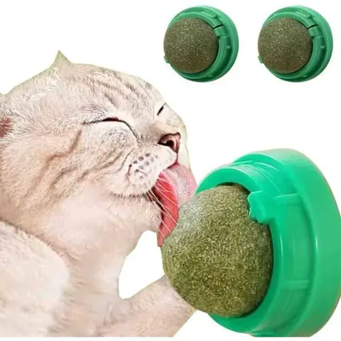 Boules dherbe à chat - ULISEM - 3pcs - Comestibles - Fixation murale