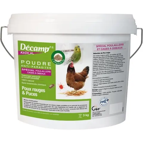 Chabasite spéciale poulailler / oiseaux en cages - DECAMP - Seau de 3 kg