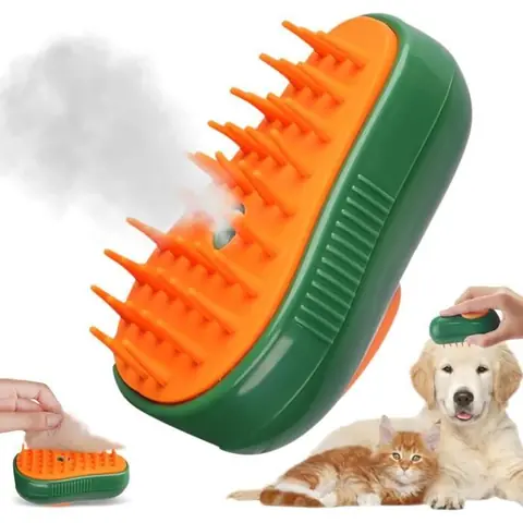 Brosse à vapeur - 3 en 1 - Démêlage - Élimination des nœuds - Pour chats à poils courts et longs