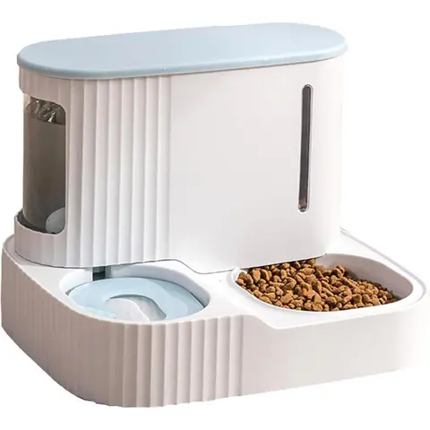 Distributeur automatique de nourriture et deau pour chats gamelle à gravité pour croquettes et abreuvoirs 2 en 1 (VERT)