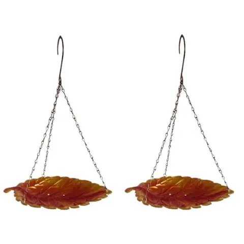 2Pièces Bain doiseaux à SuspendreAbreuvoir Oiseaux ExterieurBains Oiseaux SauvageMangeoire Oiseaux Exterieur Suspendue26 x16cm