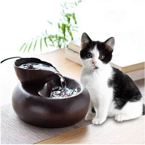 Activité-Pet water dispenser Fontaine à Eau en Céramique pour Chats et Chiens - Facile à NettoyerÉlectrique et Silencieuse Noir