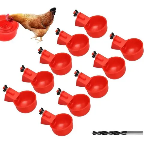 Abreuvoir Automatique Poules Lot 12 DIY Distributeur Eau avec Foret Pour Poussins Canards Oies Lapins Élevage